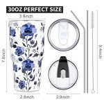 30 oz Insulated Tumbler with Lids & Straws