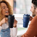 20 oz Insulated Travel Mug with Handle - Rose Gold