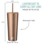 24oz Copper Animal Insulated Tumbler with Straw