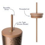 24oz Copper Animal Insulated Tumbler with Straw