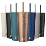 24oz Copper Animal Insulated Tumbler with Straw