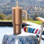 40oz Stainless Steel Tumbler with Handle & Straw
