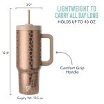 40oz Stainless Steel Tumbler with Handle & Straw
