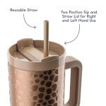 40oz Stainless Steel Tumbler with Handle & Straw