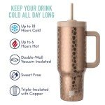 40oz Stainless Steel Tumbler with Handle & Straw