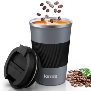 KETIEE 12oz Insulated Travel Coffee Mug - Grey