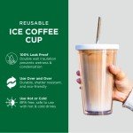 24 Oz Iced Coffee Tumbler with Straws