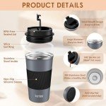 KETIEE 12oz Insulated Travel Coffee Mug - Grey