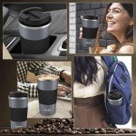 KETIEE 12oz Insulated Travel Coffee Mug - Grey