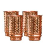 Handmade Copper Hammered Tumblers Set of 4