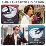 40 oz Insulated Tumbler with Handle and Straw