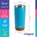 Cork Bottom Coffee Mug Tumbler - 20 oz 2 Pack