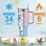 40 oz Insulated Tumbler with Handle & Straw