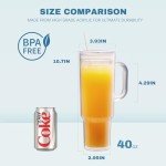 MEWAY 40 oz Double Wall Tumbler with Handle