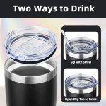 20oz Insulated Stainless Steel Coffee Tumbler with Straw