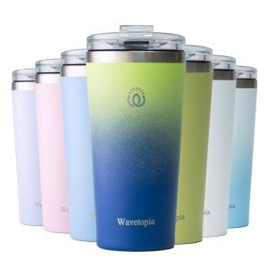 WAVETOPIA Insulated Travel Coffee Mug, 16 Oz