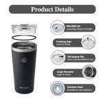 WAVETOPIA Insulated Travel Coffee Mug, 16 Oz