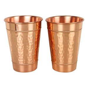 Set of 2 Large Hammered Copper Tumblers