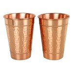 Set of 2 Large Hammered Copper Tumblers