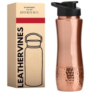 Copper Water Bottle with Sipper - 34 Oz