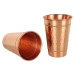 Set of 2 Large Hammered Copper Tumblers