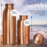 100% Pure Copper Water Bottle - 600ml