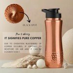 Copper Water Bottle with Sipper - 34 Oz