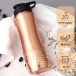 Copper Water Bottle with Sipper - 34 Oz