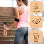 Copper Water Bottle with Sipper - 34 Oz