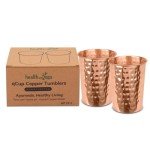 HealthAndYoga™ Pure Copper Tumblers - 2 Pack