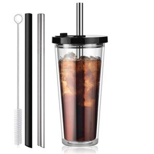 ALINK 24 oz Insulated Tumbler with Straw