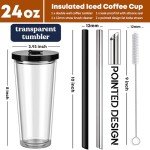 ALINK 24 oz Insulated Tumbler with Straw