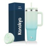 40 oz Insulated Tumbler with Handle & Straws