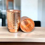 Pure Copper Hammered Tumblers - Set of 2