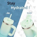 40 oz Insulated Tumbler with Handle & Straws