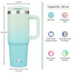 40 oz Insulated Tumbler with Handle & Straws