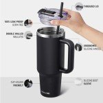 SMLIXE 40 oz Insulated Tumbler with Straw