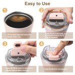 PHILORN Pink Insulated Coffee Tumbler - 12 OZ