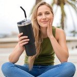 SMLIXE 40 oz Insulated Tumbler with Straw