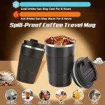 Stainless Steel Travel Coffee Mug - 12oz, Leak-Proof