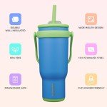 40 oz Insulated Travel Tumbler with Handle & Straw
