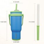 40 oz Insulated Travel Tumbler with Handle & Straw