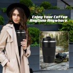 Stainless Steel Travel Coffee Mug - 12oz, Leak-Proof