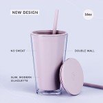 Clear Acrylic Insulated Tumblers with Lid & Straw