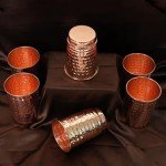 Hammered Copper Tumbler Set of 6 - 11.8 oz