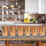Hammered Copper Tumbler Set of 6 - 11.8 oz