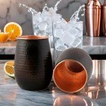 Set of 2 Pure Copper Tumblers - 16 Oz