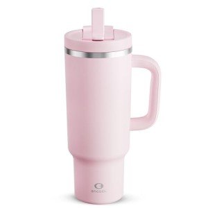 40 oz Stainless Steel Tumbler with Handle & Straw
