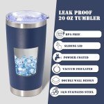 Navy 20 oz Insulated Stainless Steel Tumbler