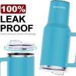 Greatyos 40 oz Insulated Tumbler with Handle and Straw